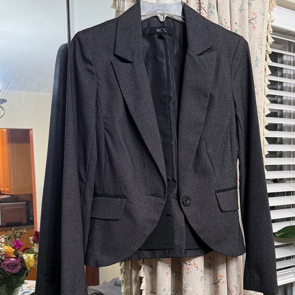 BCX Charcoal Textured Blazer
